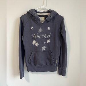 Maison Scotch Grunge Distressed Graphic Y2K Pullover Hoodie